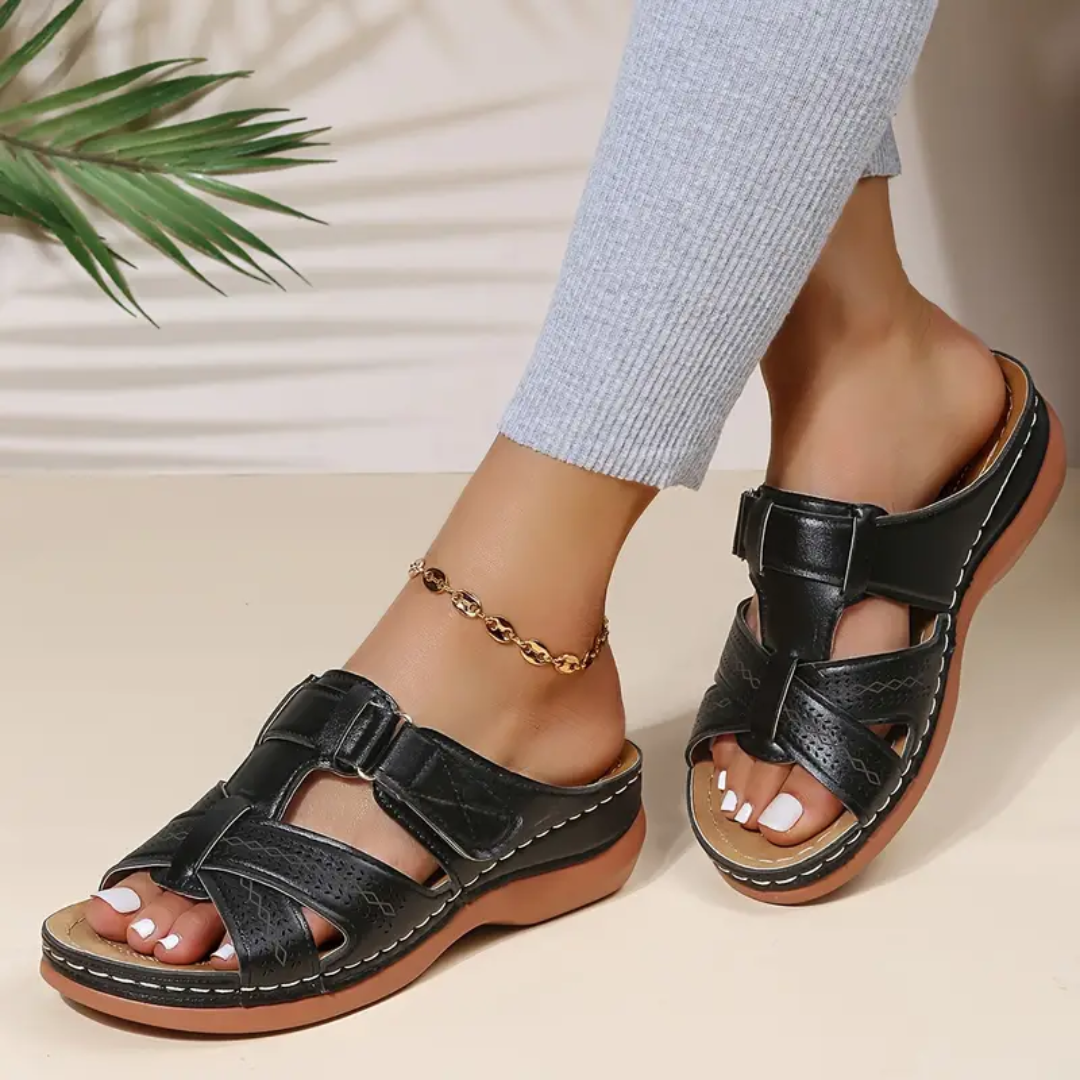 Rosa | Women's Velcro Cut-Out Comfort Sandal