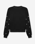 Gestructureerde sweater met hartmotief en studs