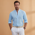 Men's Summer Shirt with Stand-Up Collar and Lightweight