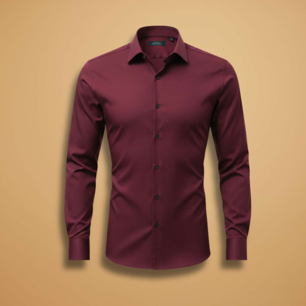 Men’s Fitted Shirt with Structured Collar