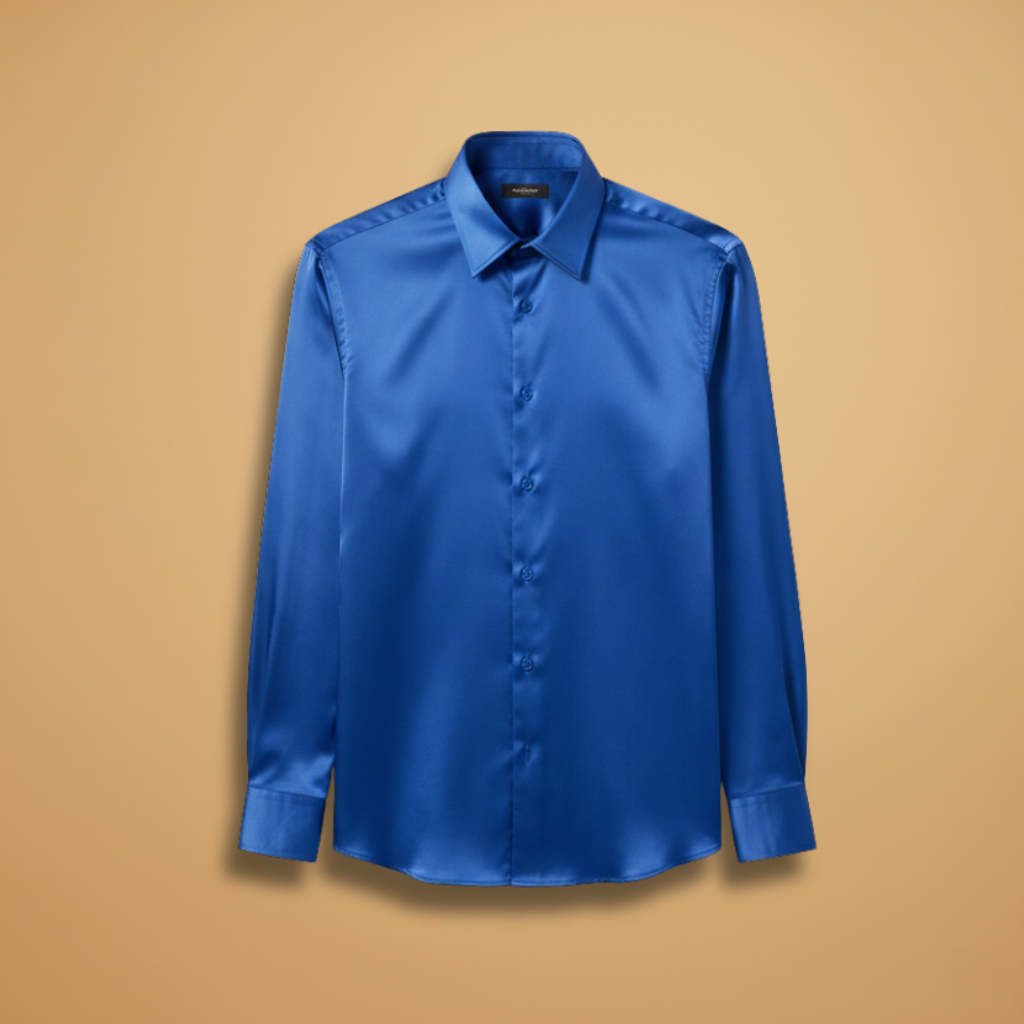 Men's Shirt with Structured Fabric and Classic Collar
