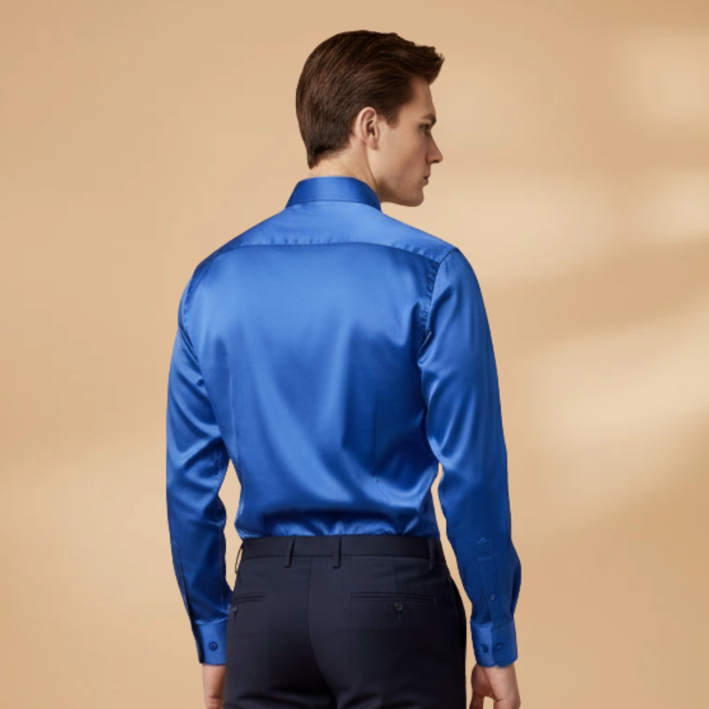 Men's Shirt with Structured Fabric and Classic Collar