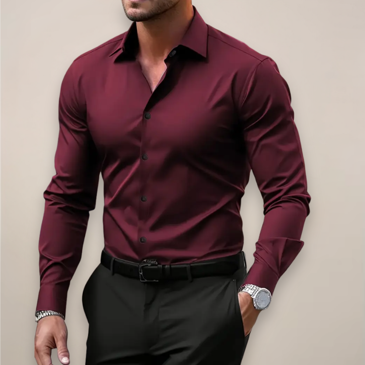 Angelo | Heren Overhemd Lange Mouw Smart Stijl