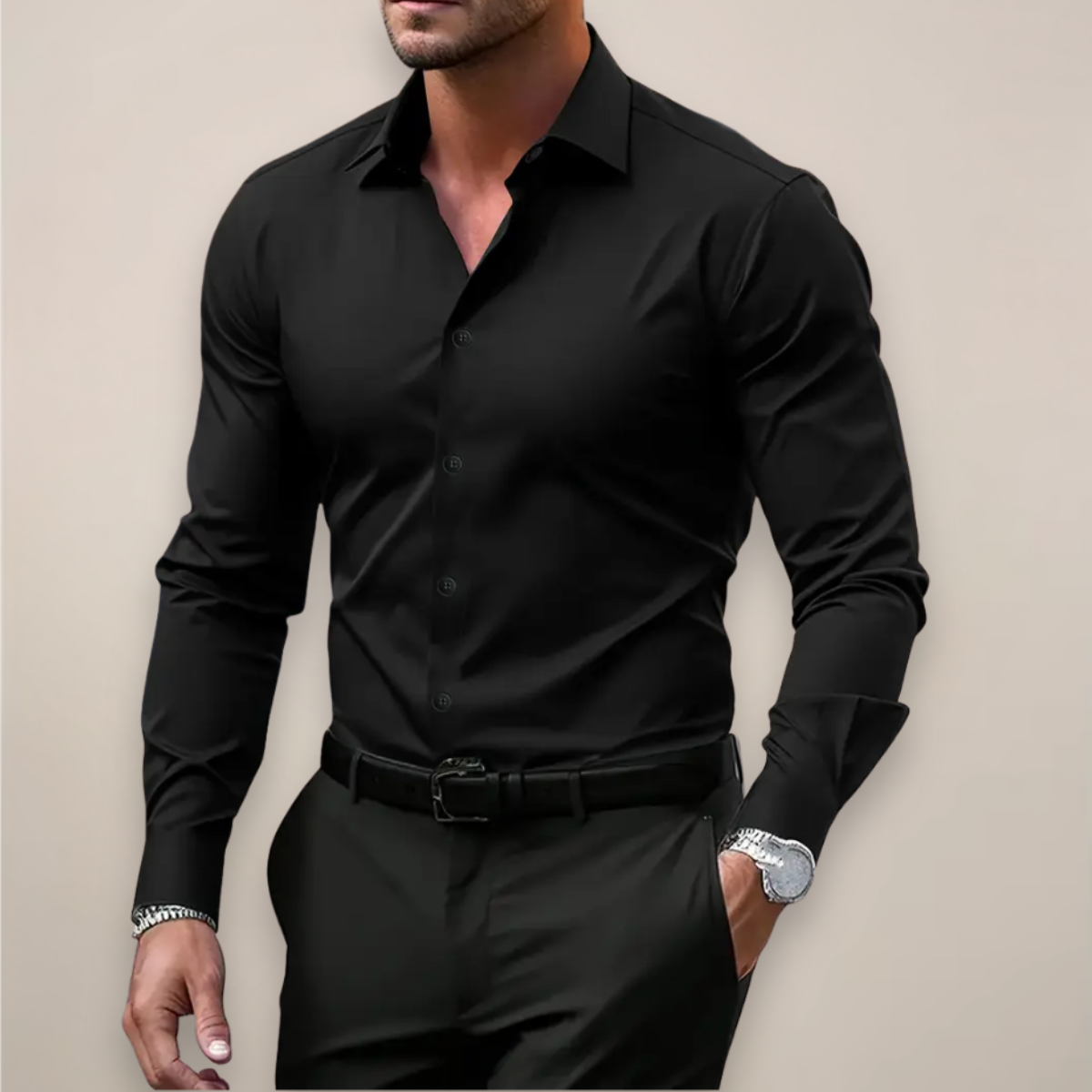 Angelo | Heren Overhemd Lange Mouw Smart Stijl