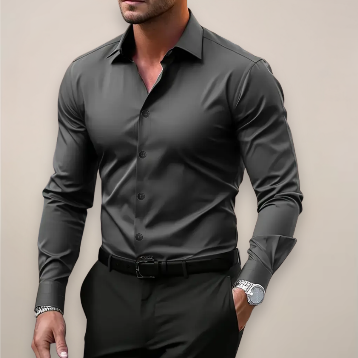 Angelo | Heren Overhemd Lange Mouw Smart Stijl