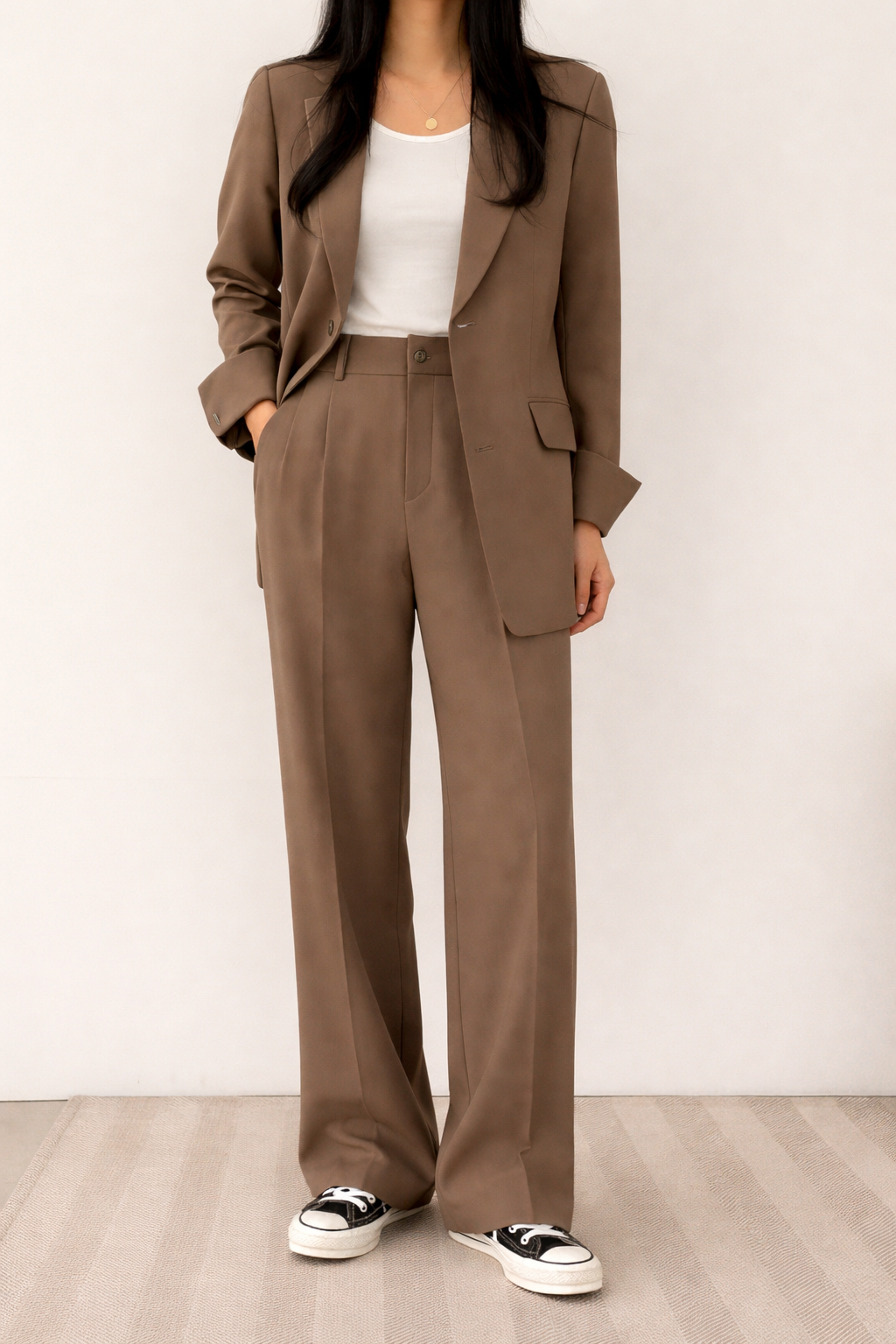 TWEEDELIG DAMESPAK - BLAZER EN PANTALON