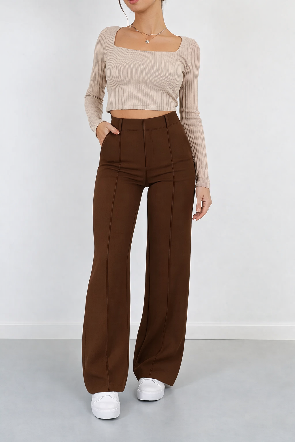 Roos | High-Waist Pantalon Met Rechte Pijpen