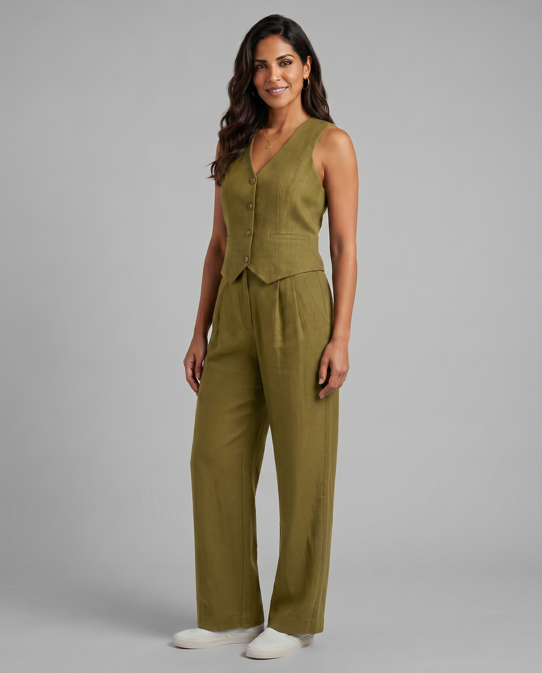 Shirley | Two-Piece Set with Waistcoat and Wide Trousers