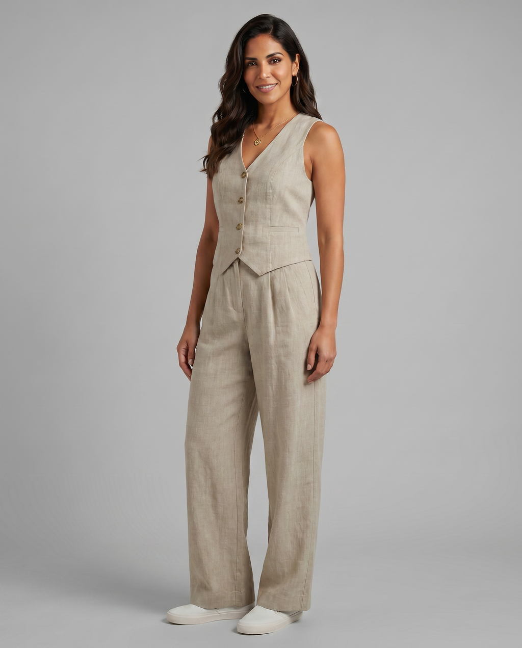 Shirley | Two-Piece Set with Waistcoat and Wide Trousers