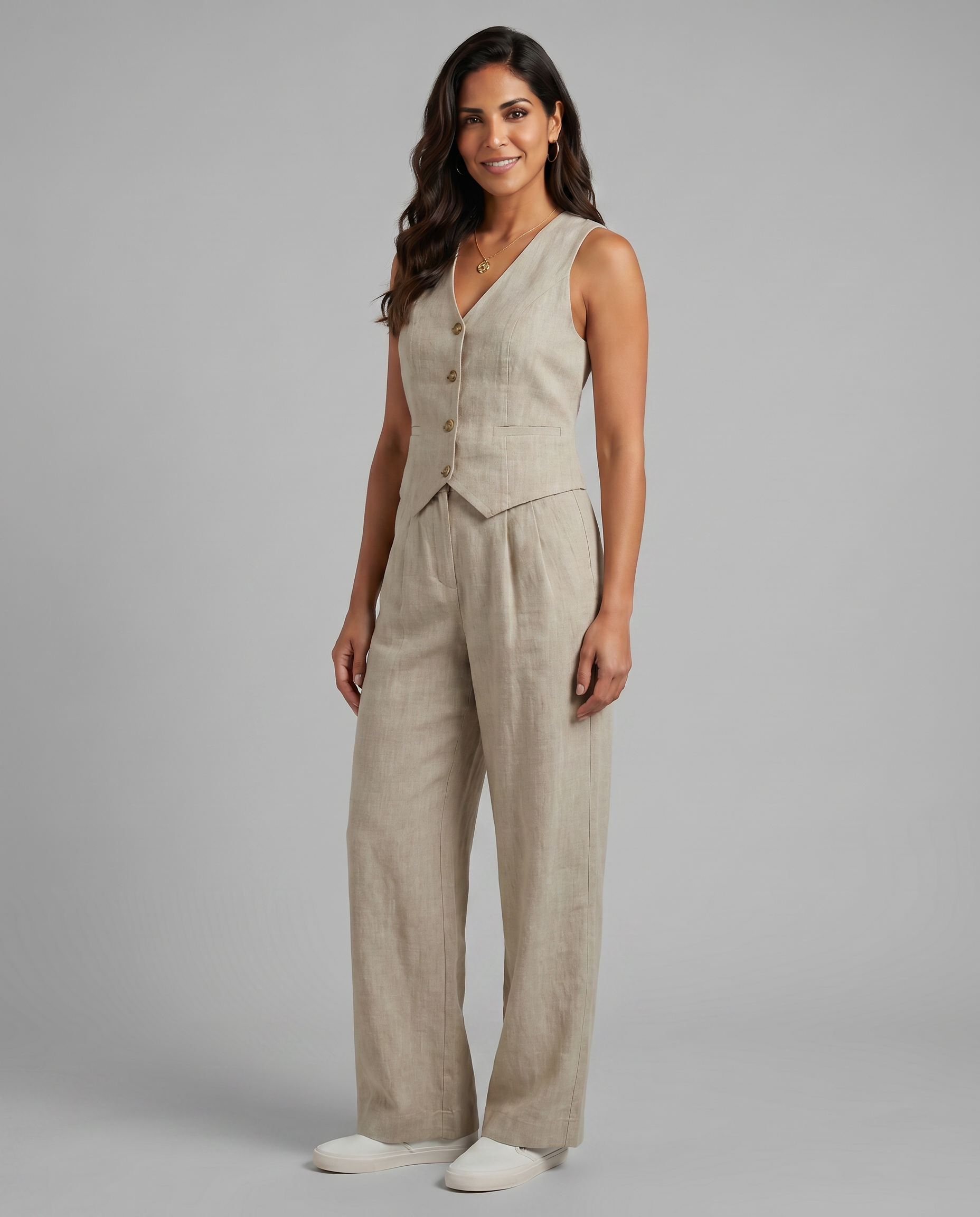 Shirley | Two-Piece Set with Waistcoat and Wide Trousers