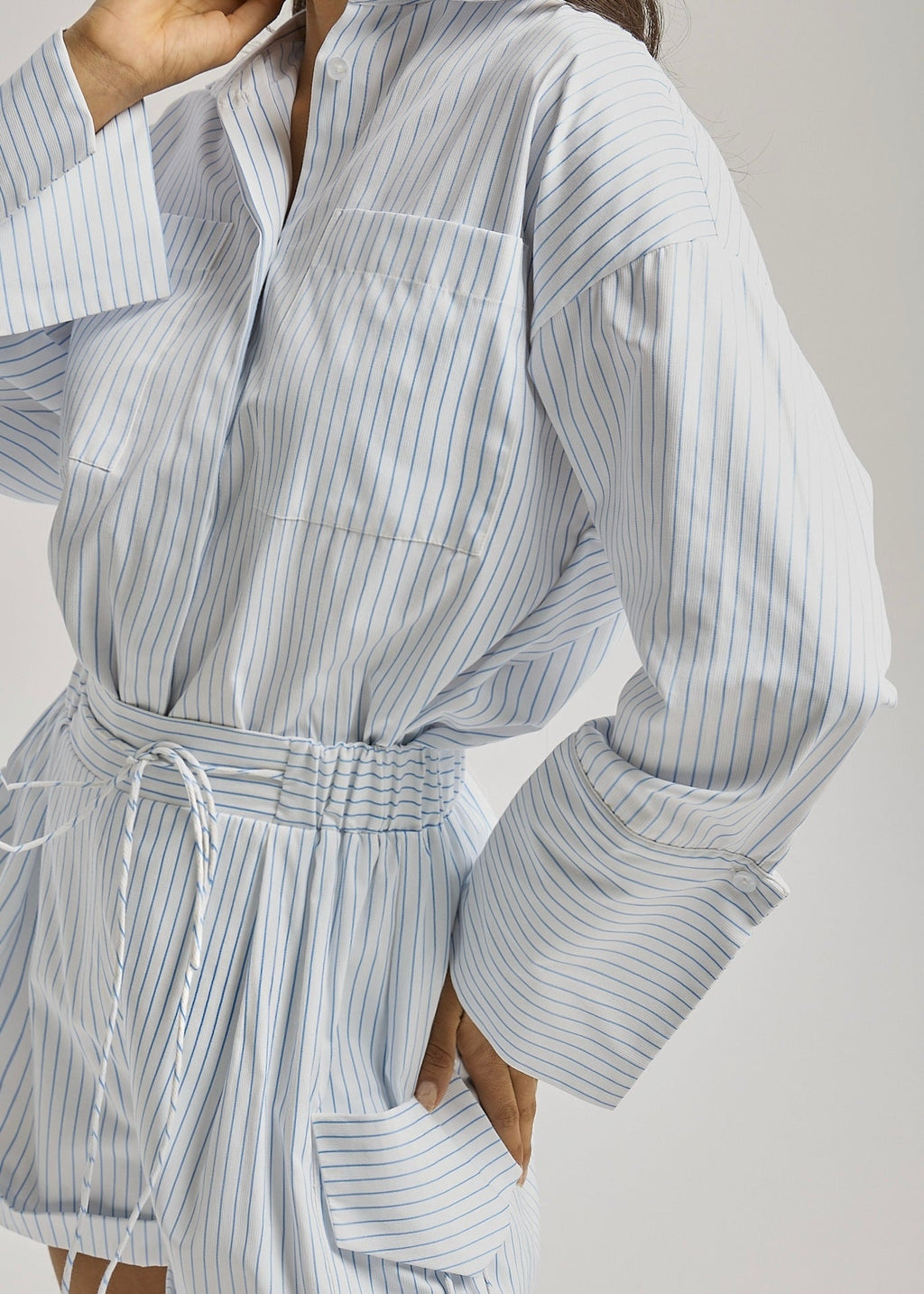 Rikki Stripe Shorts | White/Blue