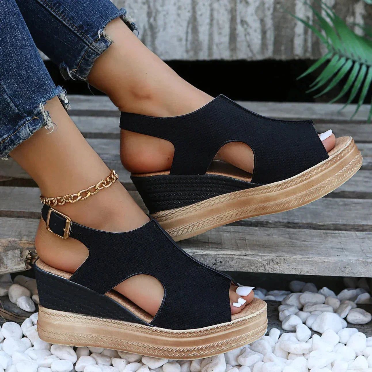 Molly | Women's Shimmer Platform Wedge Sandal