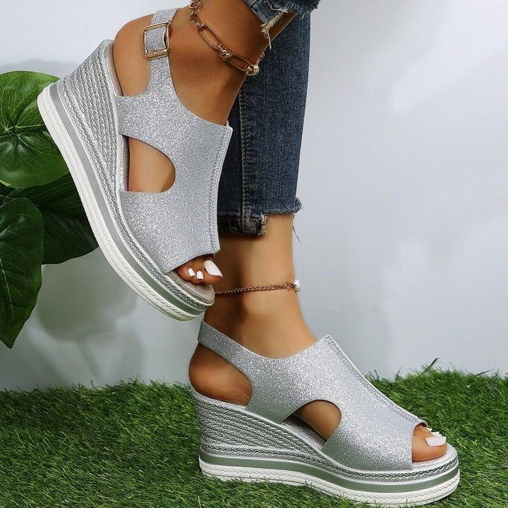 Molly | Women's Shimmer Platform Wedge Sandal
