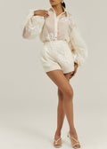 Sophia Embroidered Shorts | Vanilla