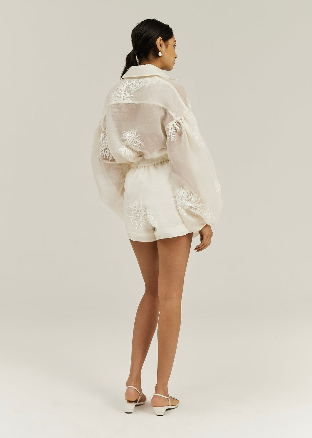 Sophia Embroidered Shorts | Vanilla
