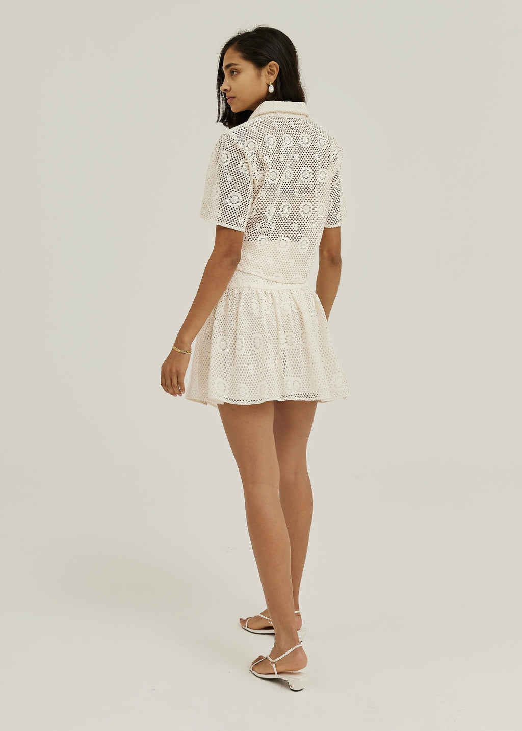 Ulani Lace Crochet Style Resort Skort | Vanilla