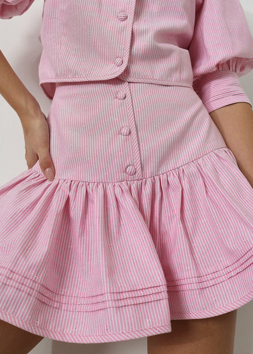 Cici Stripe Frill Skort | Candy Pink