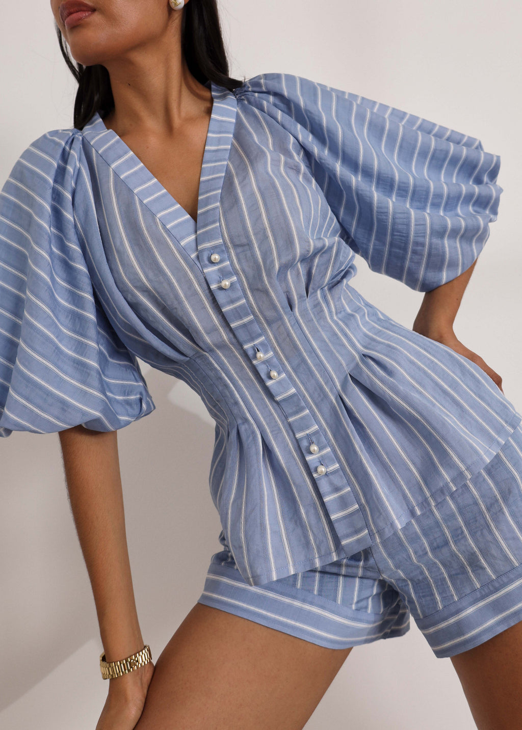 Skye Classic Stripe Shorts | Blue/White