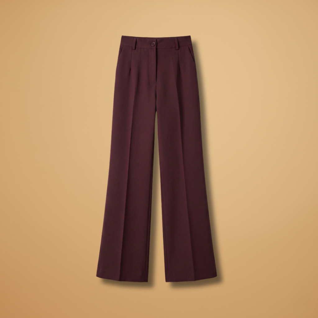 Women's Tailored Trousers with High Waist and Stretch Fabric