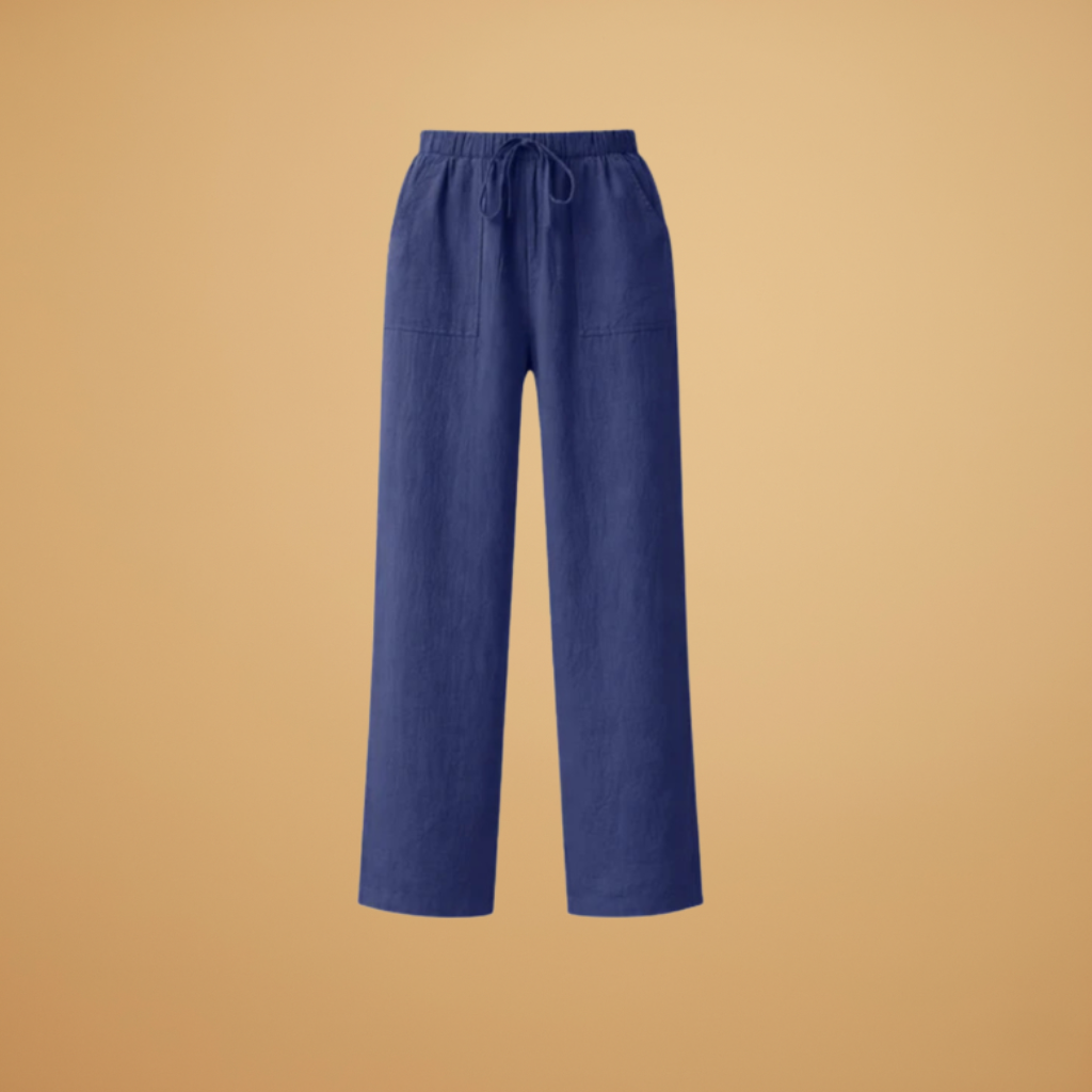 Women's Trousers with Elasticated Waistband and Side Pockets