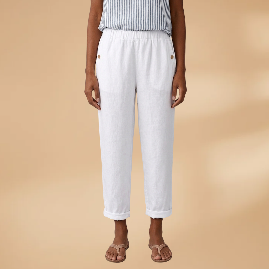 Women's Trousers with Straight Legs and Side Pockets