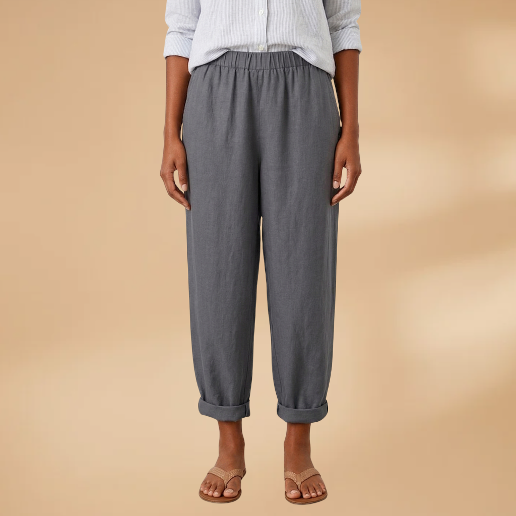 Women's Trousers with Straight Legs and Side Pockets