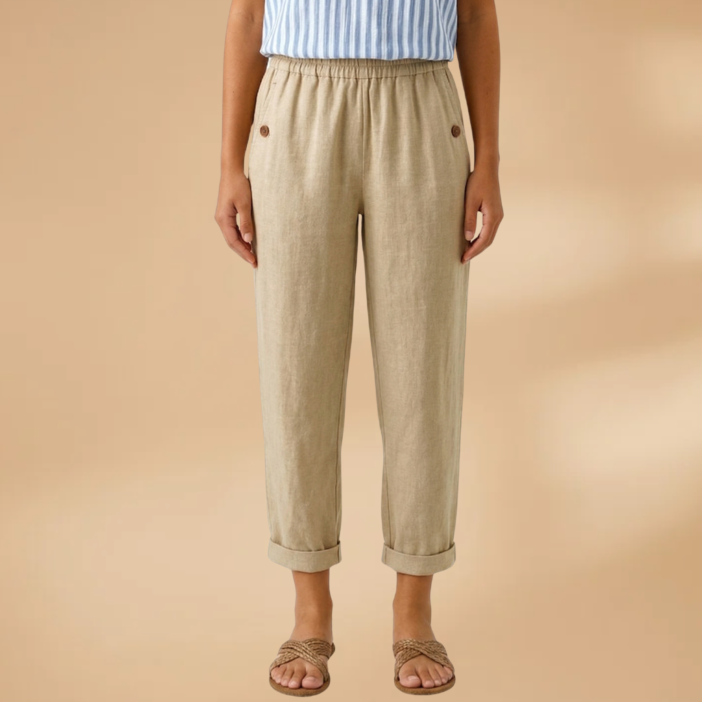 Women's Trousers with Straight Legs and Side Pockets