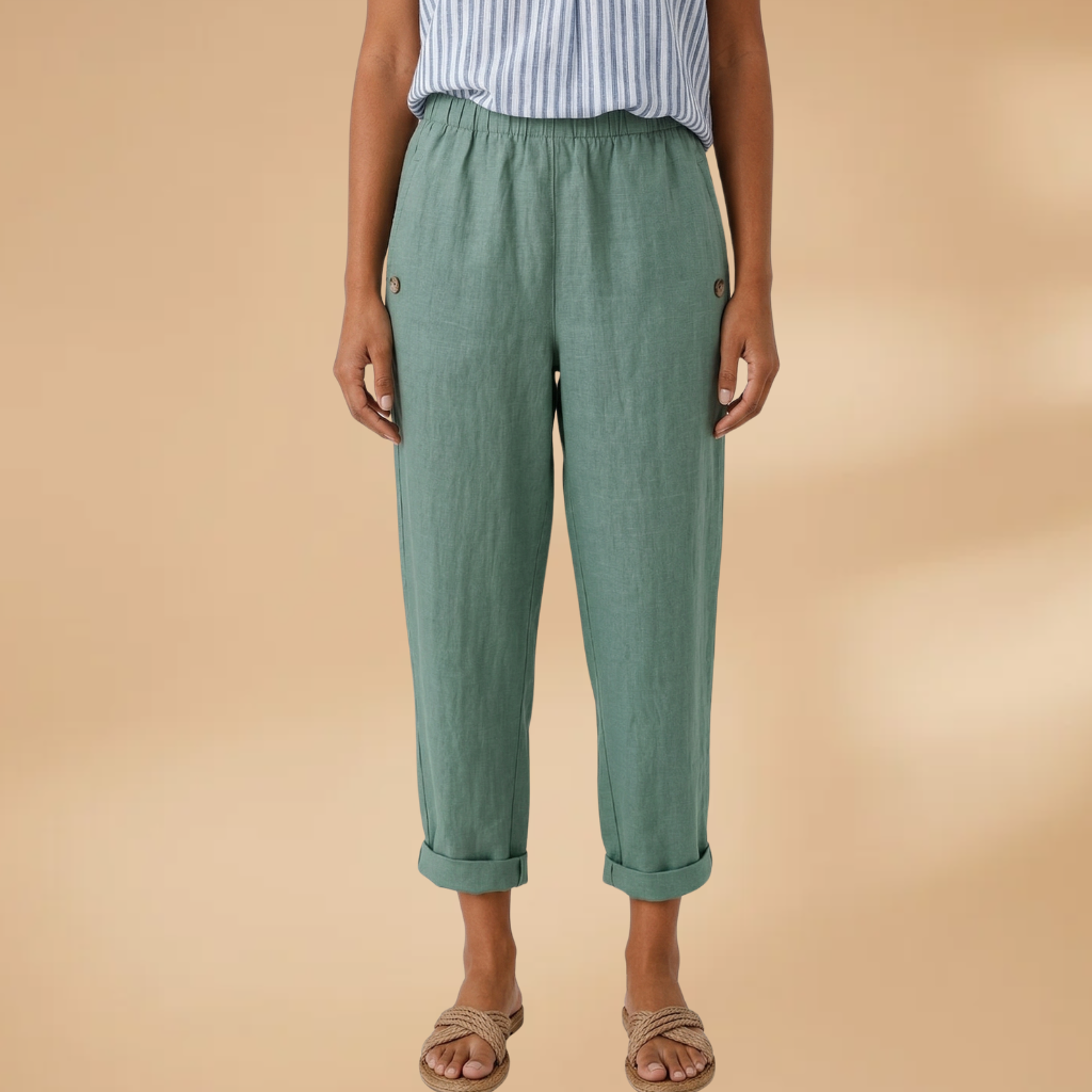 Women's Trousers with Straight Legs and Side Pockets