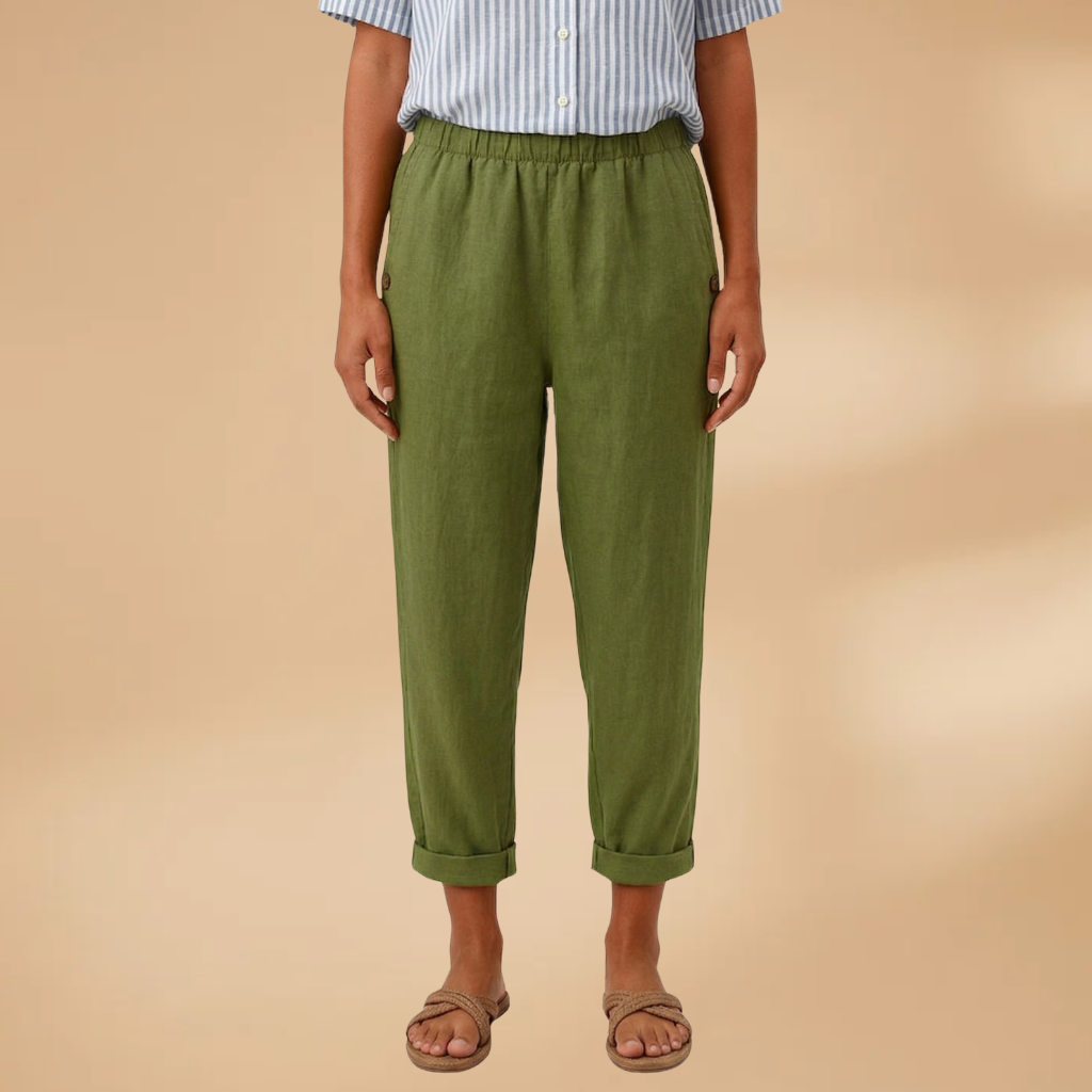 Women's Trousers with Straight Legs and Side Pockets