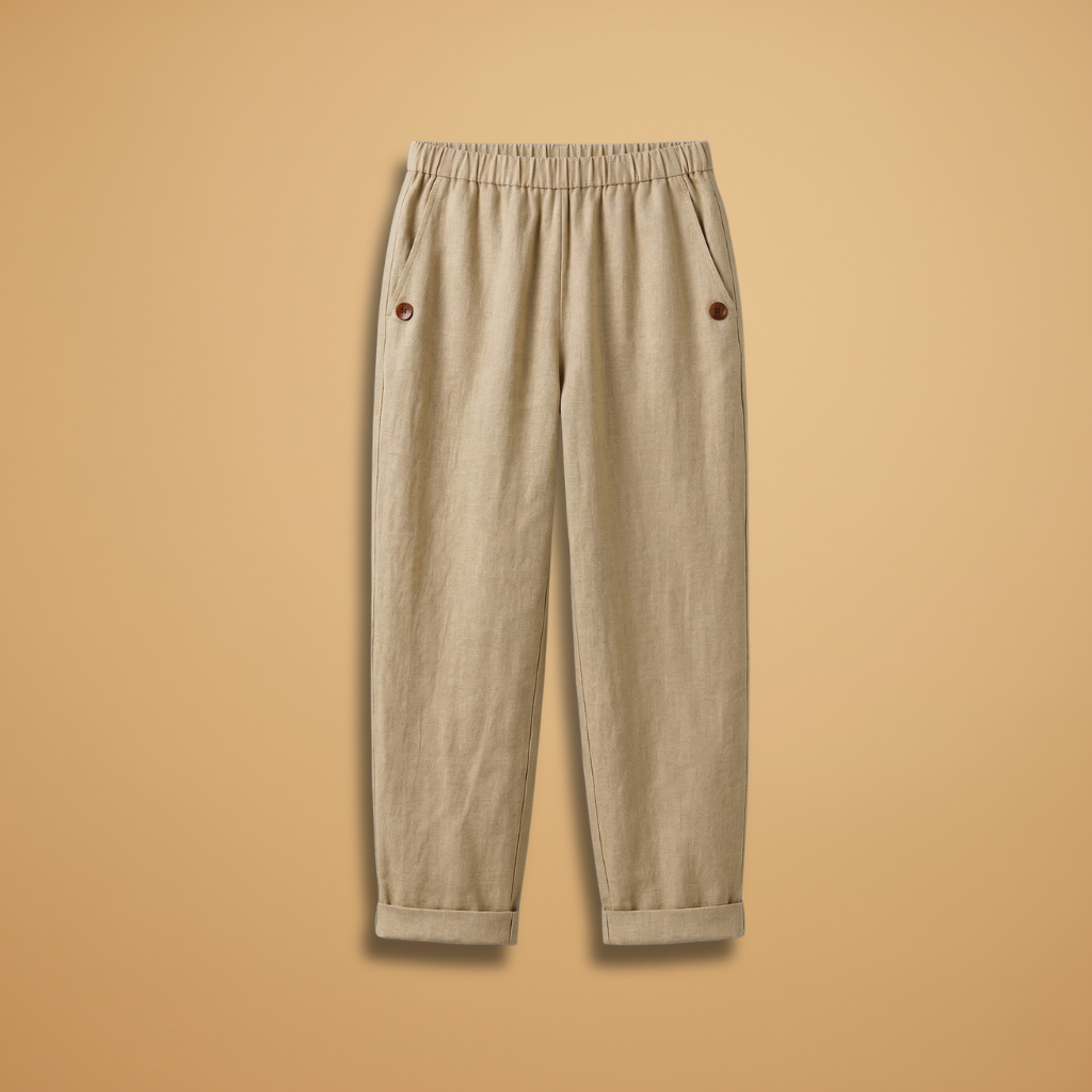 Women's Trousers with Straight Legs and Side Pockets