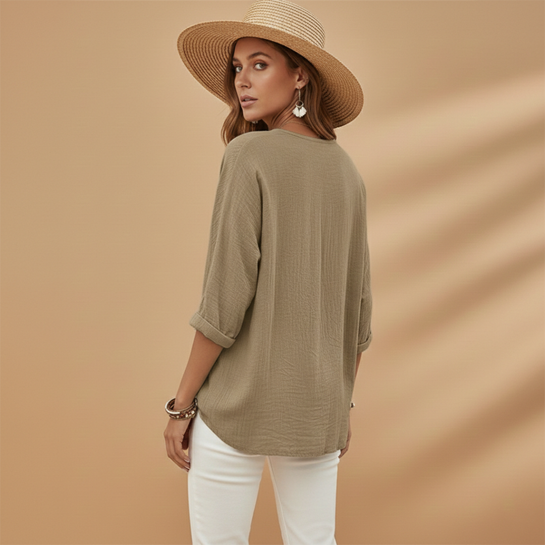 Women's V-Neck T-Shirt with Stylish Design