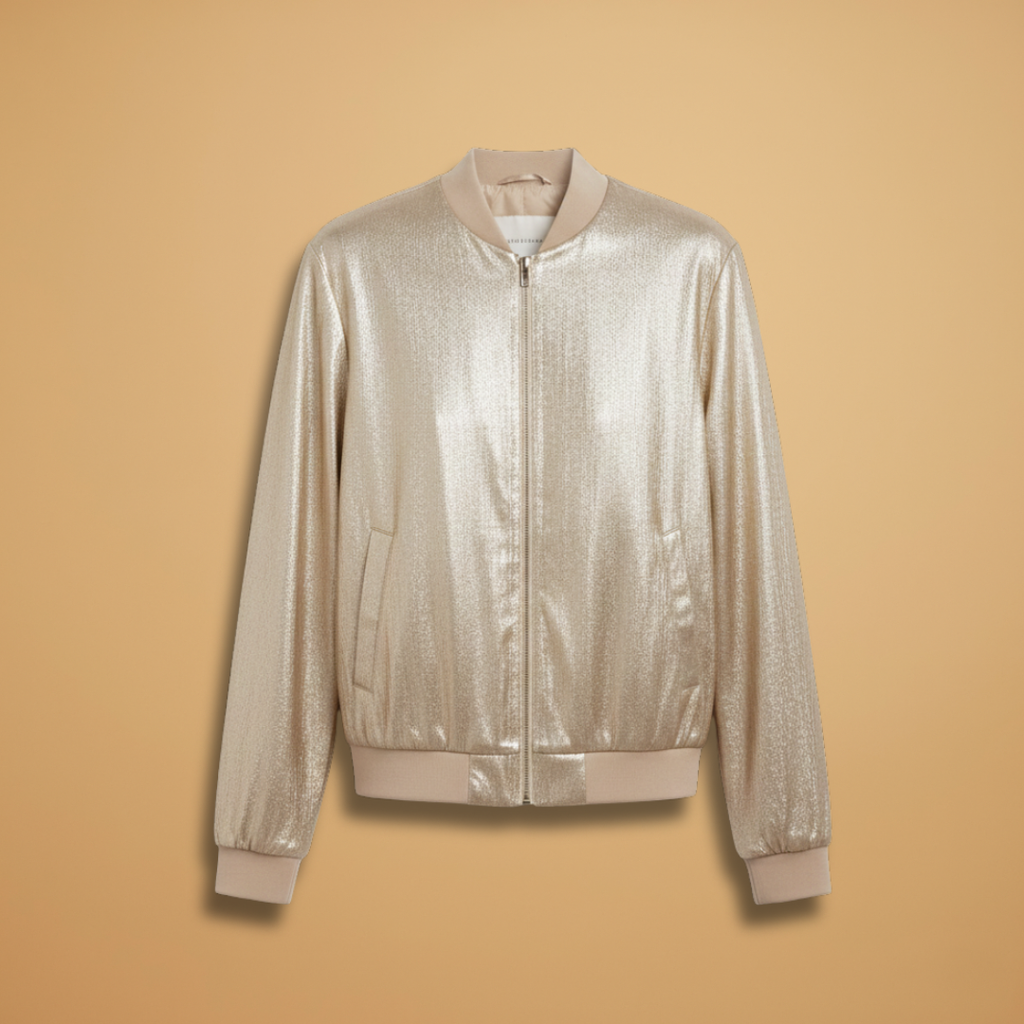Women’s Bomber Jacket with Zip Closure and Side Pockets