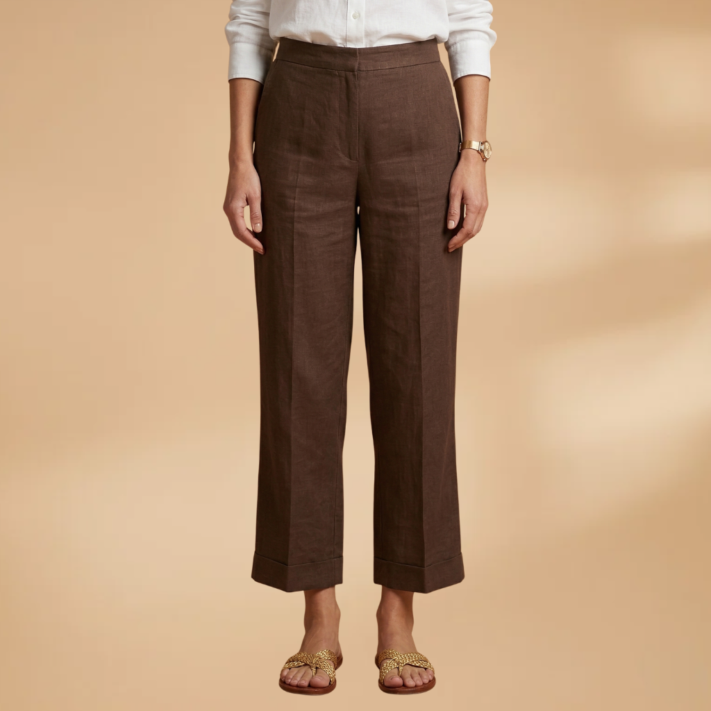 Women's Trousers with Side Pockets and Straight Legs