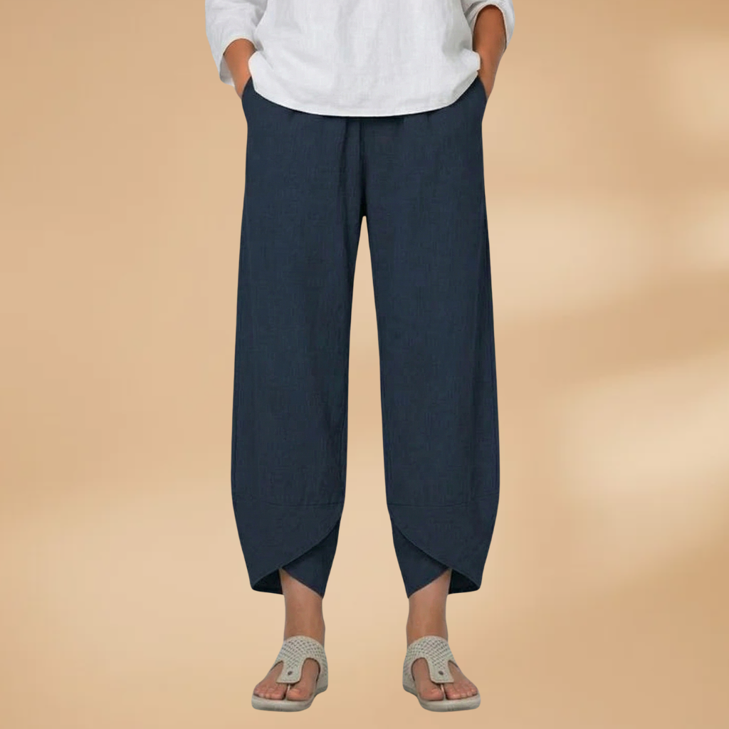 Women's Trousers with Tapered Legs and Elasticated Waist