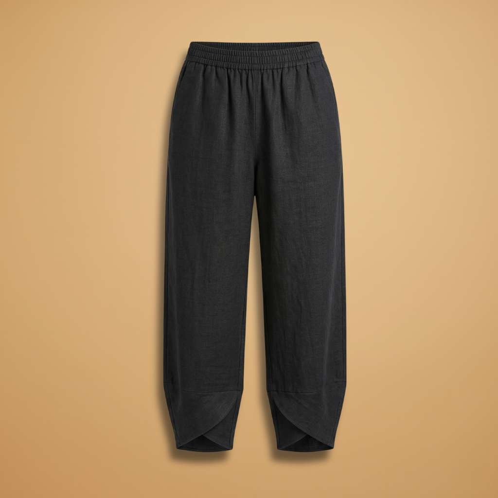 Women's Trousers with Tapered Legs and Elasticated Waist