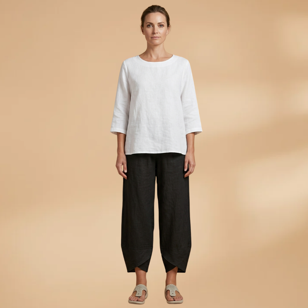 Women's Trousers with Tapered Legs and Elasticated Waist