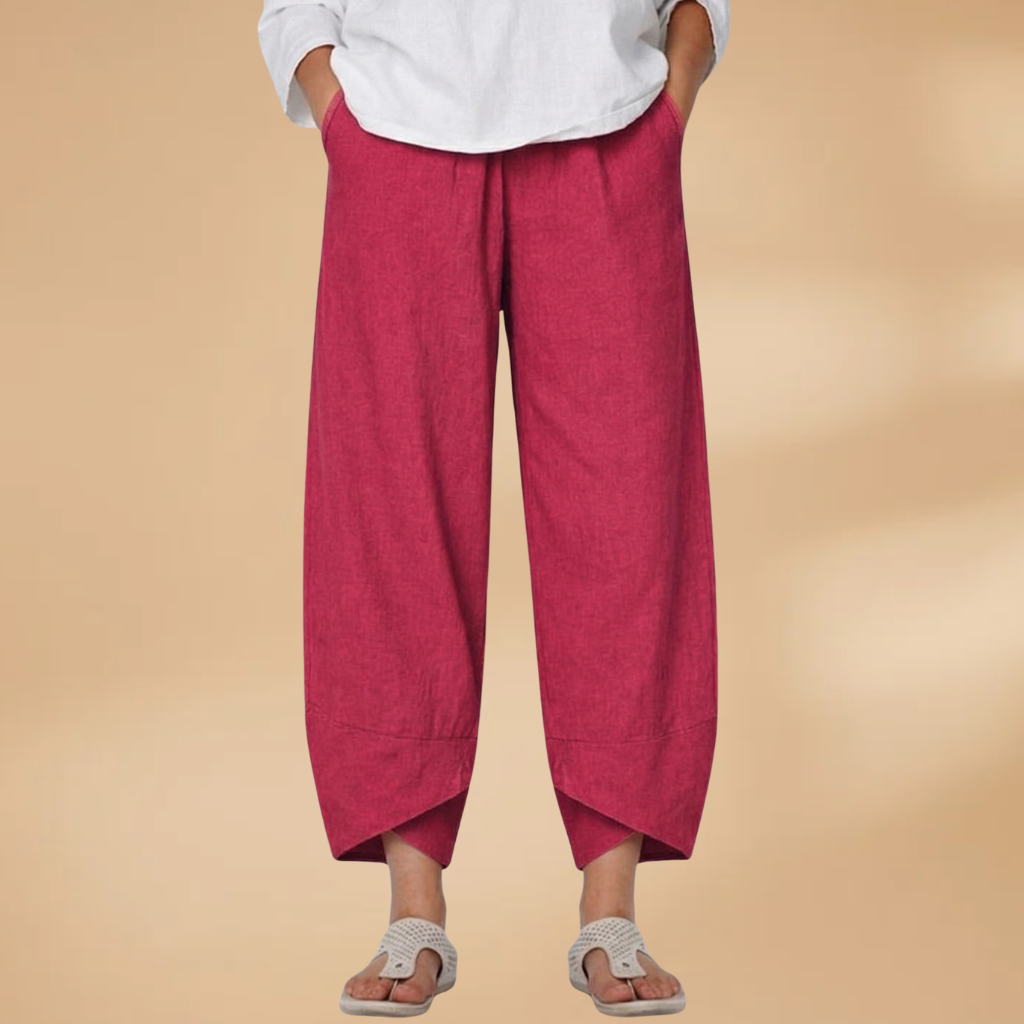 Women's Trousers with Tapered Legs and Elasticated Waist