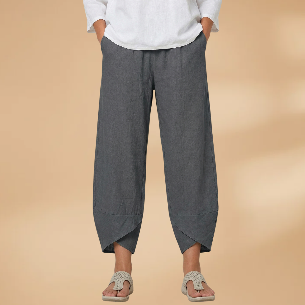 Women's Trousers with Tapered Legs and Elasticated Waist