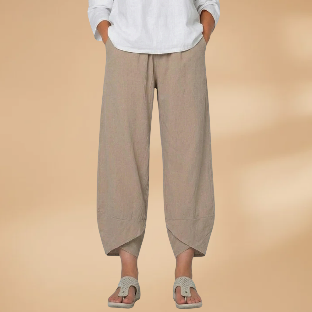 Women's Trousers with Tapered Legs and Elasticated Waist
