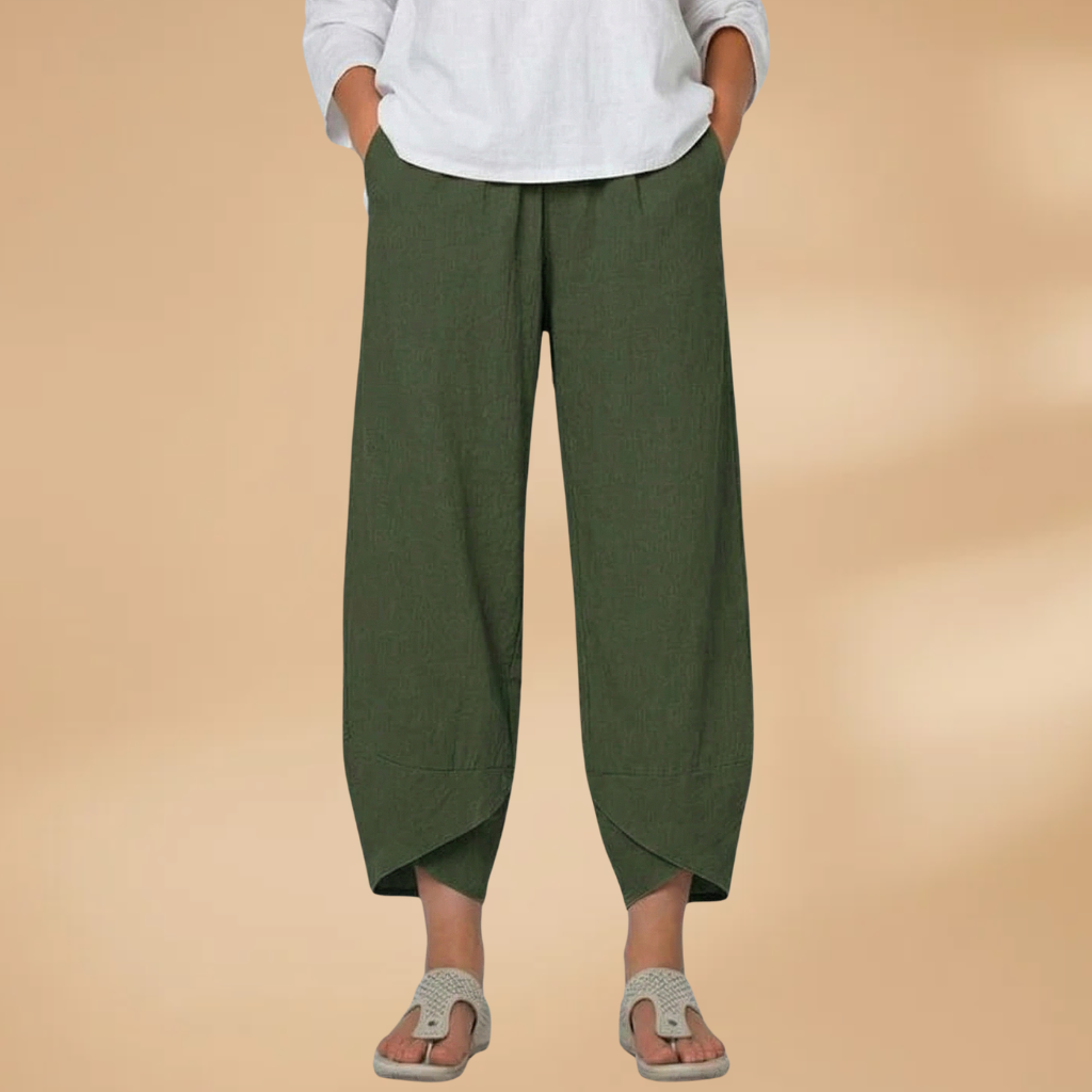 Women's Trousers with Tapered Legs and Elasticated Waist