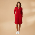 Women's V-Neck Dress with Loose Fit for Everyday Wear