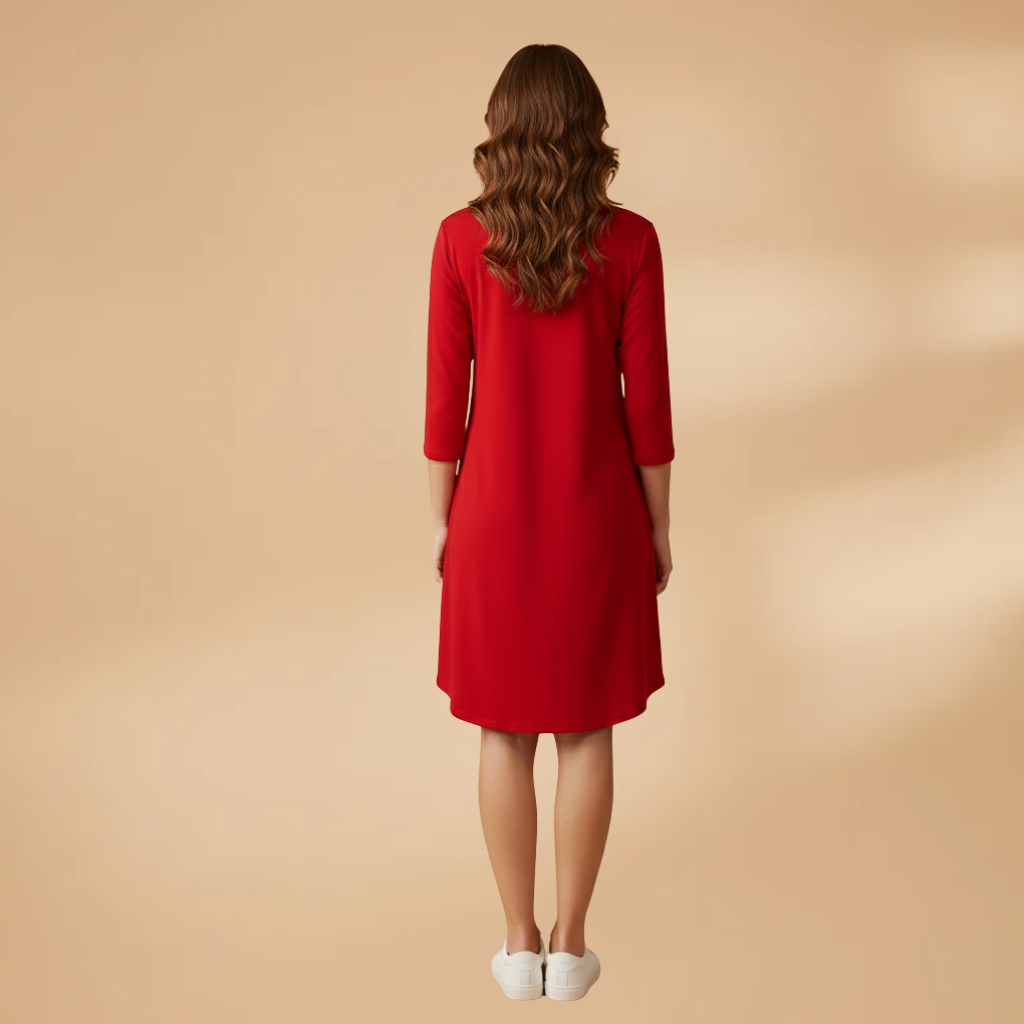 Women's V-Neck Dress with Loose Fit for Everyday Wear