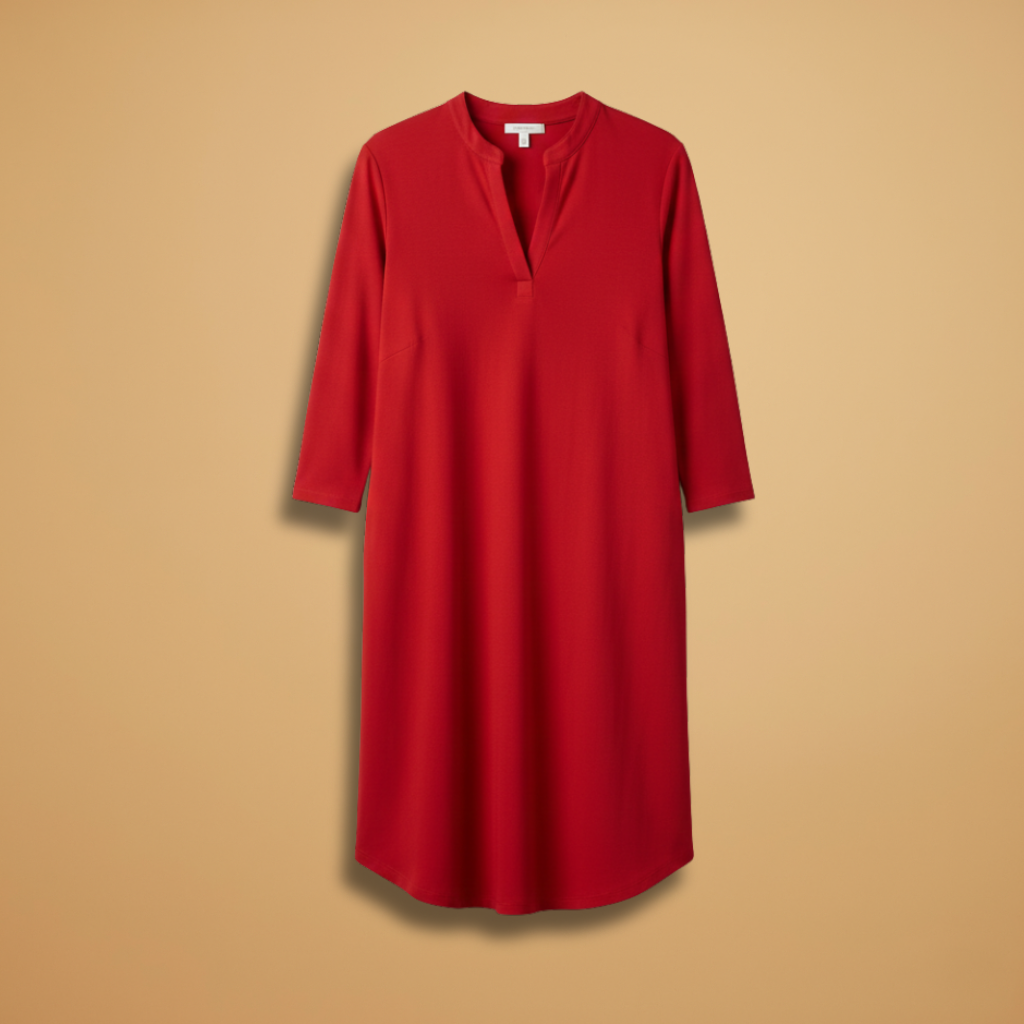 Women's V-Neck Dress with Loose Fit for Everyday Wear