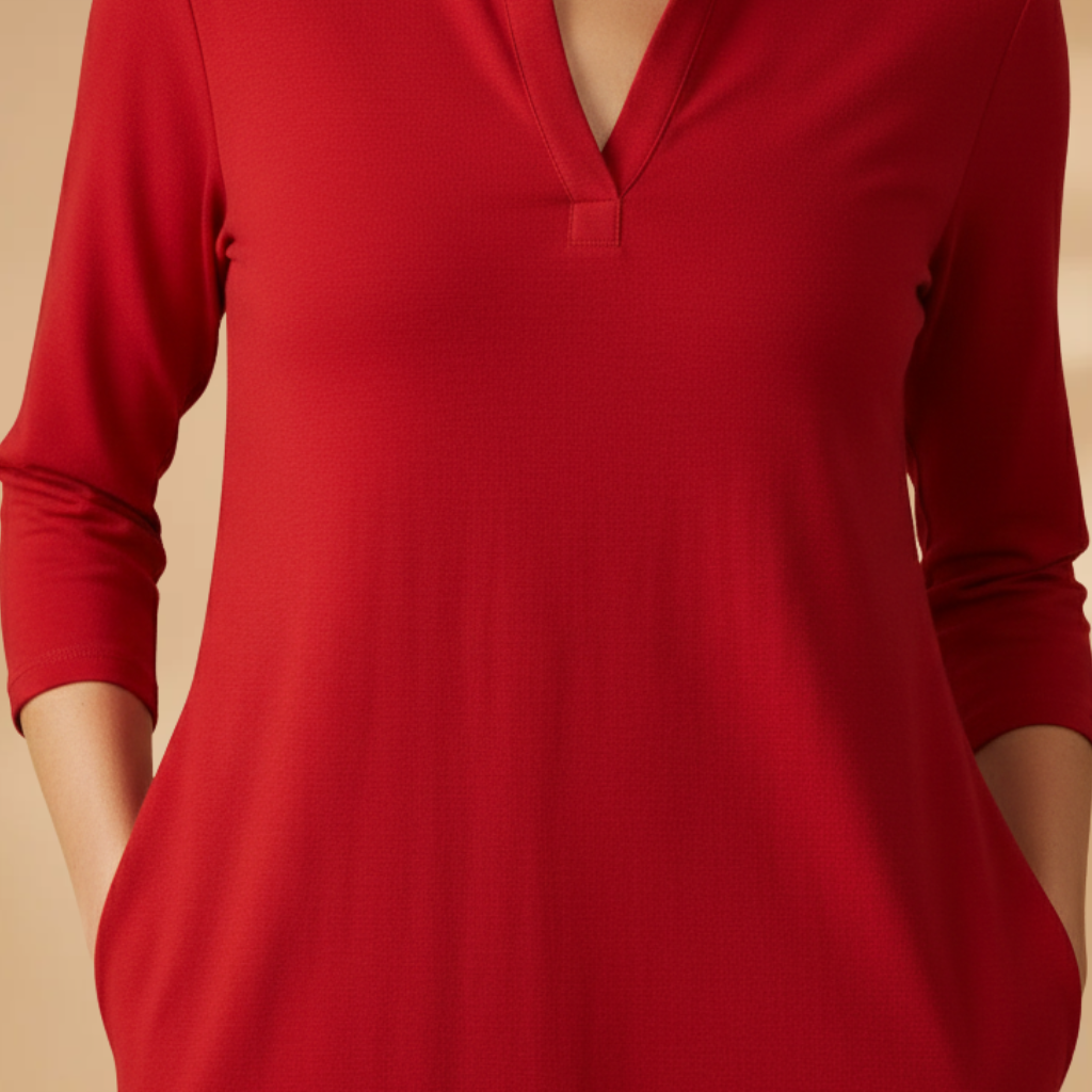 Women's V-Neck Dress with Loose Fit for Everyday Wear