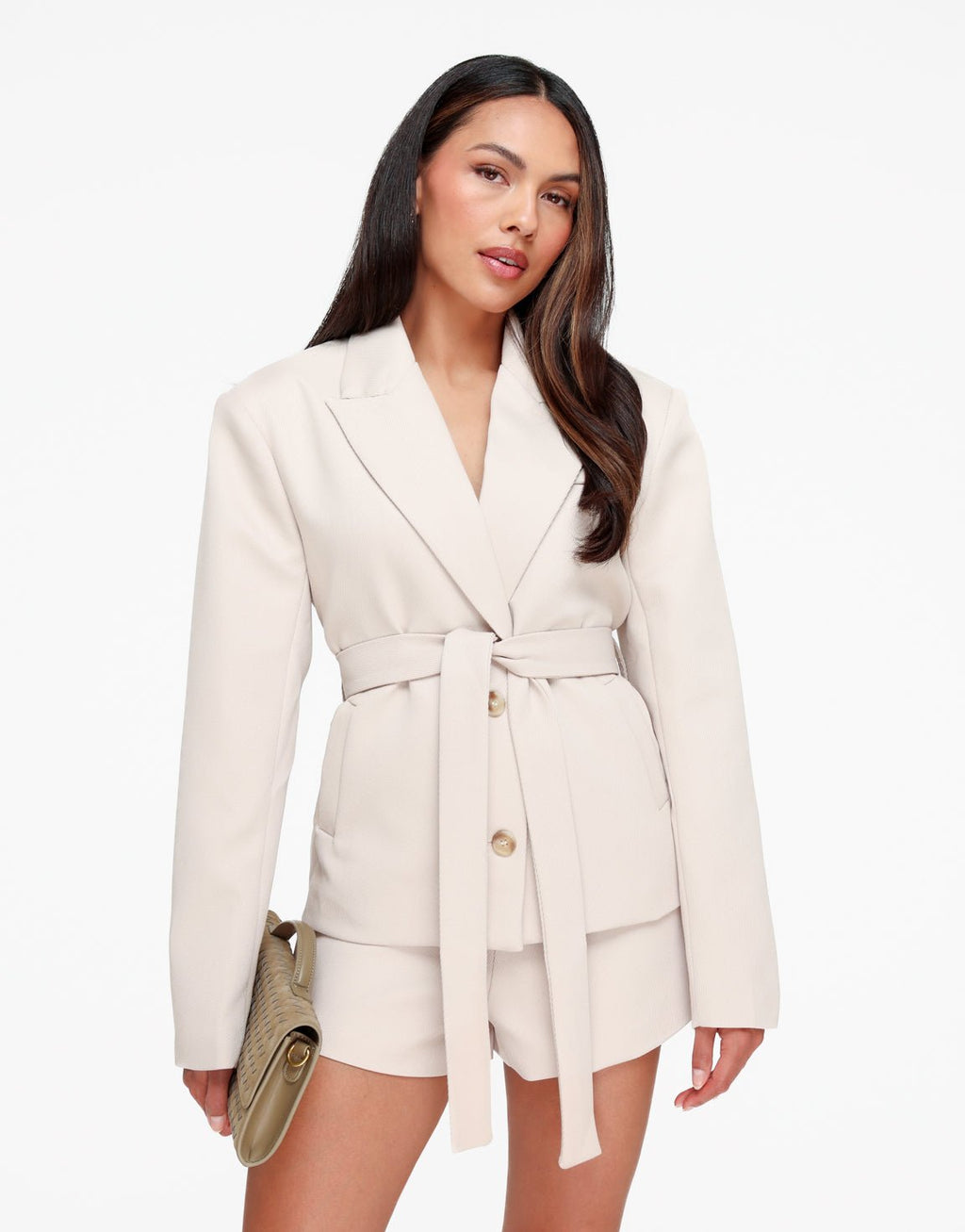 Cropped blazer met hoge kraag voor dames