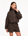 Oversized polkadot jas met wijde pasvorm
