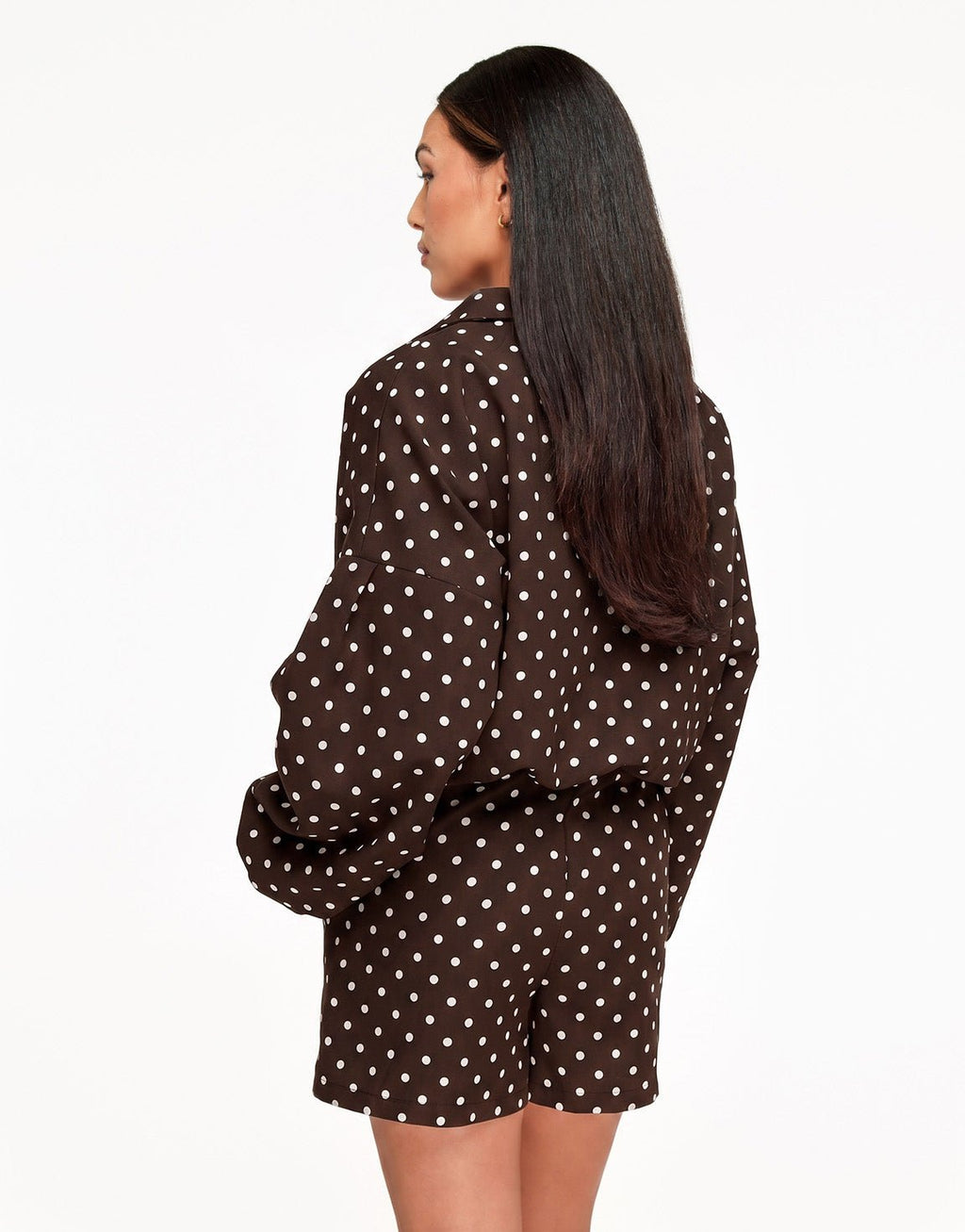 Oversized polkadot jas met wijde pasvorm