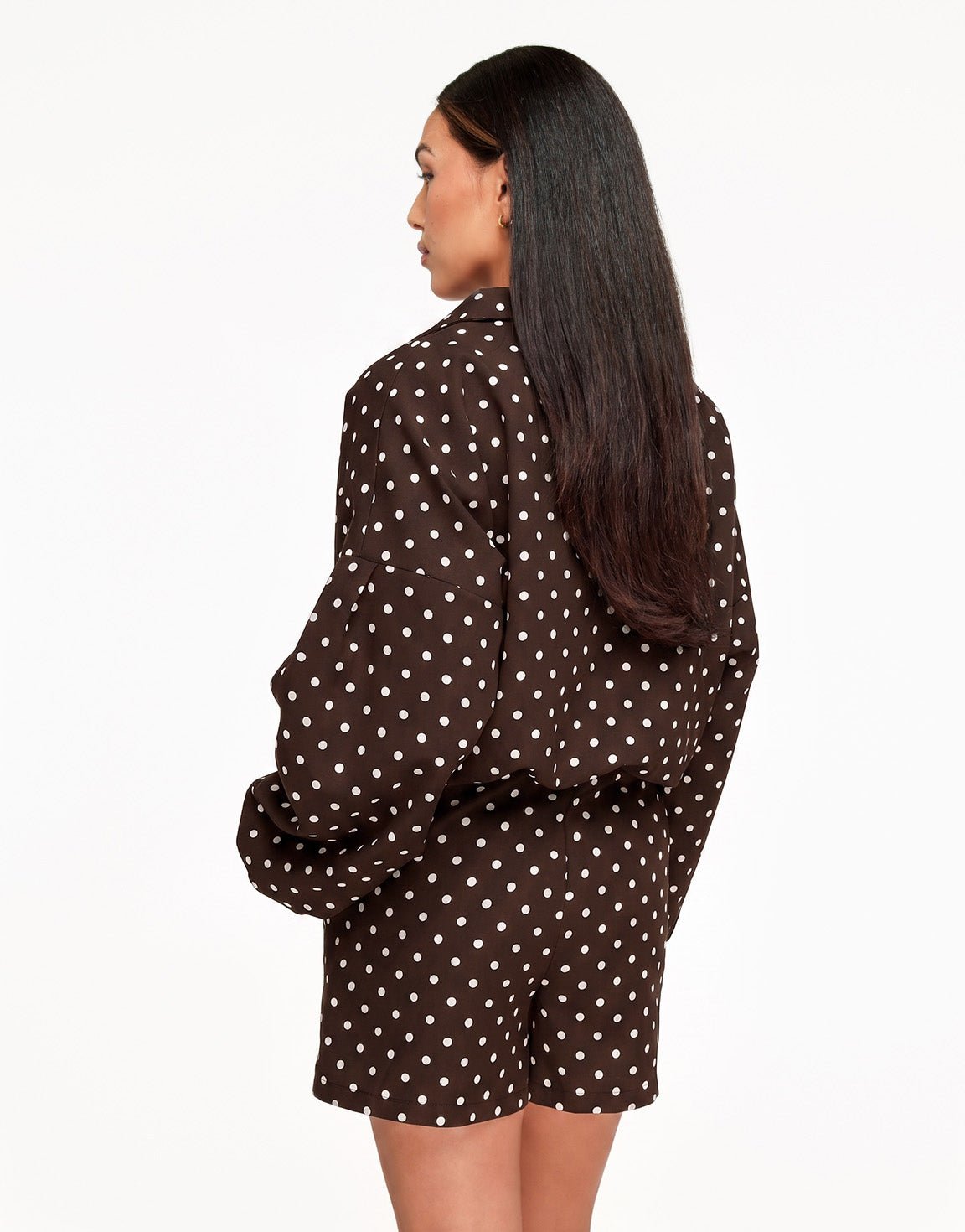 Oversized polkadot jas met wijde pasvorm