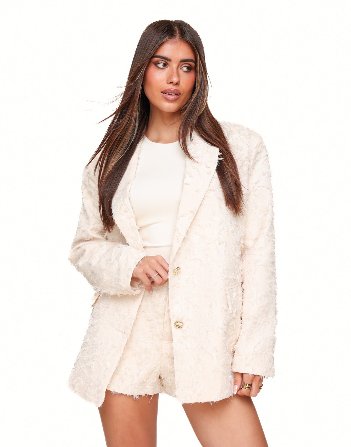 Creme Gedetailleerde - Short