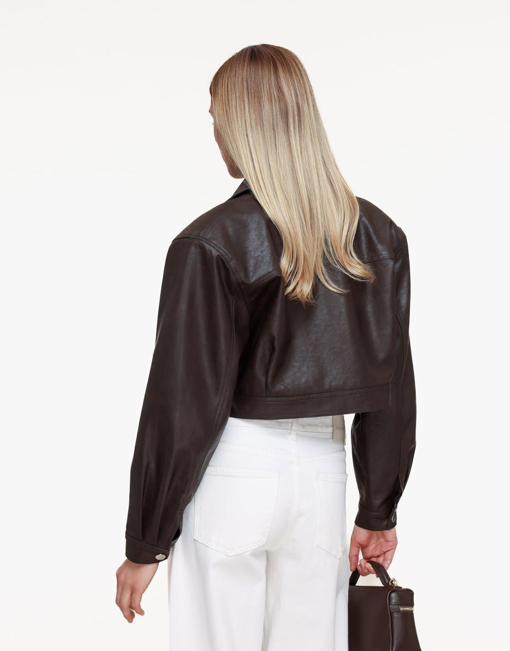 Korte PU leren biker jacket voor dames